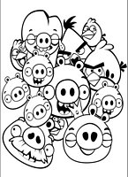 kolorowanki Angry Birds i Bad Piggies z gry dla dzieci,  malowanka do wydruku numer  22